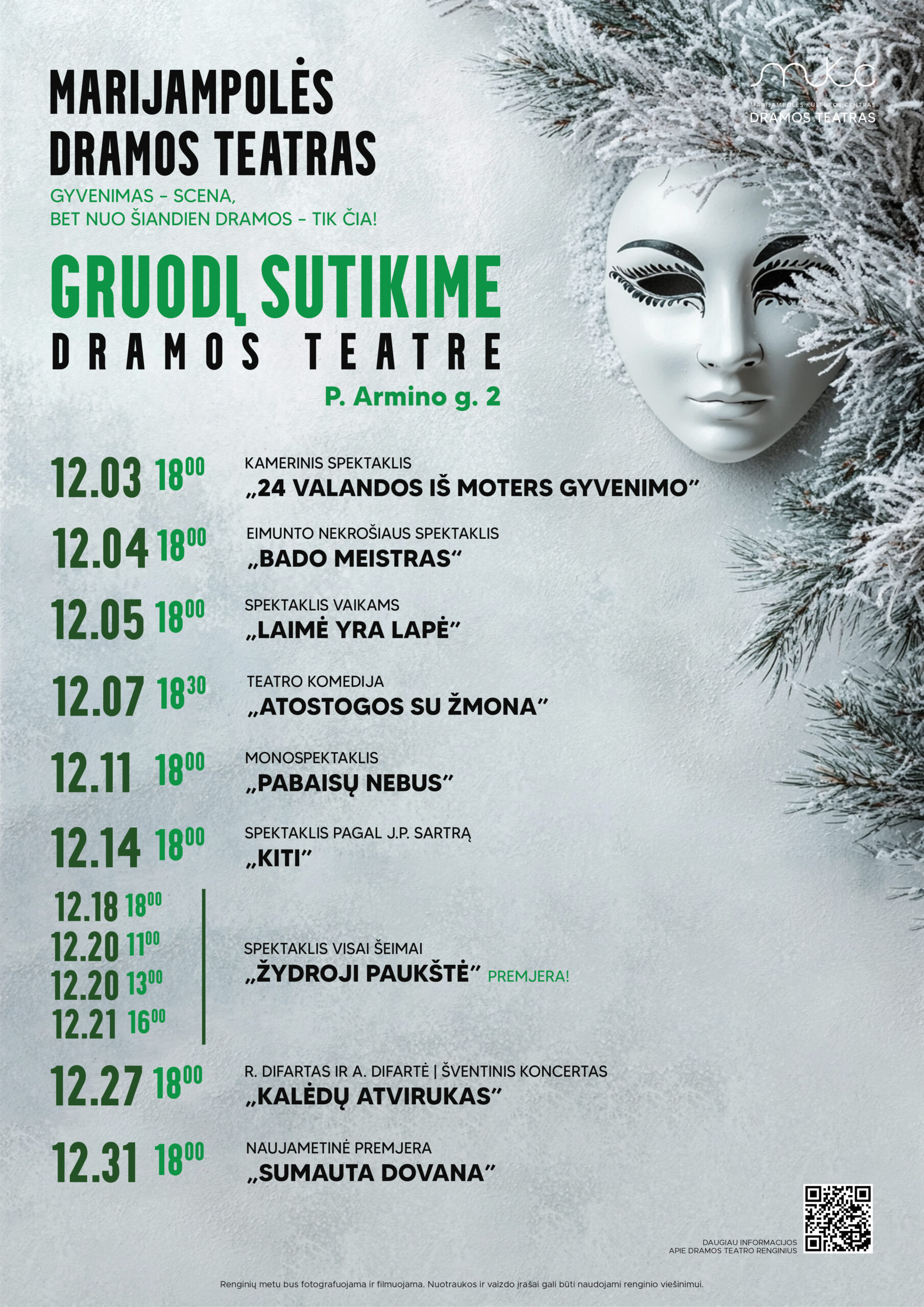 Drammos Nepraleiskite gruodžio mėnesio renginių dramos teatre! | Marijampolės ...